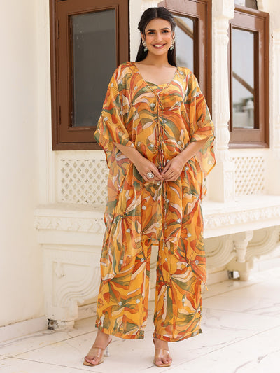 Brown Printed Kurta Set