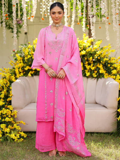Pink Mukaish Kurta Set