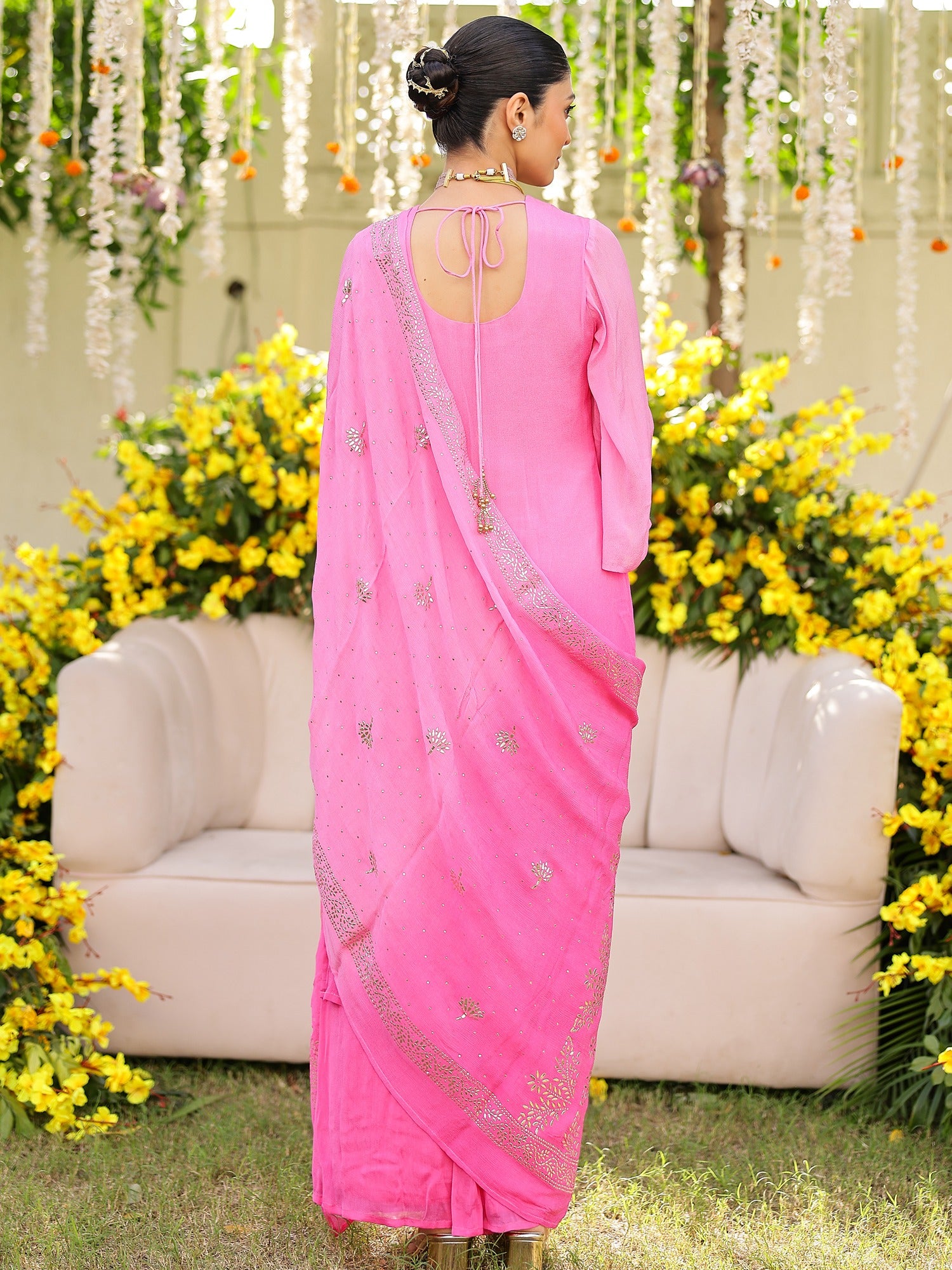Pink Mukaish Kurta Set