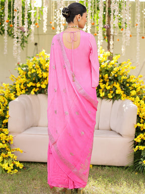 Pink Mukaish Kurta Set