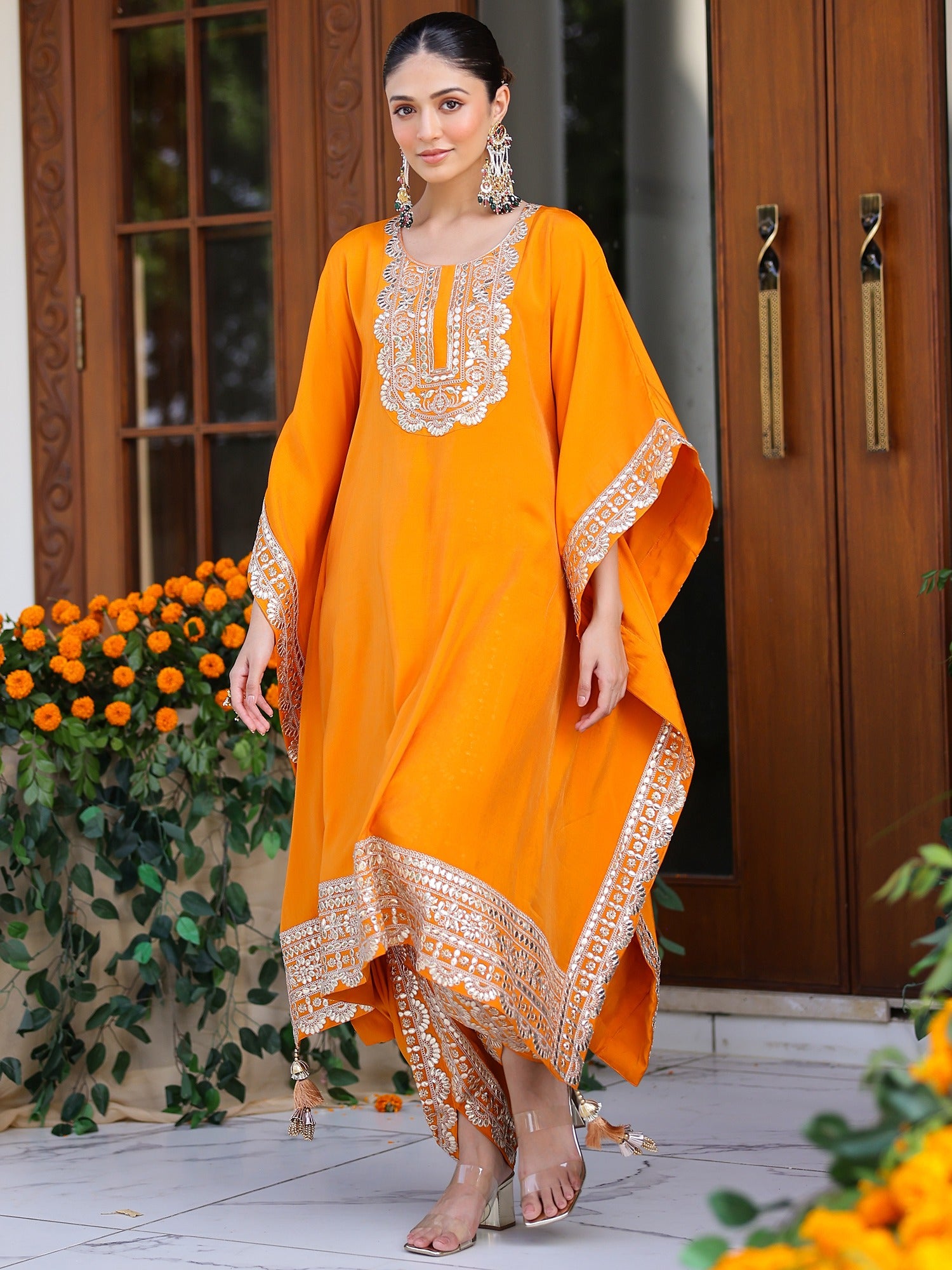 Orange Kaftan Set