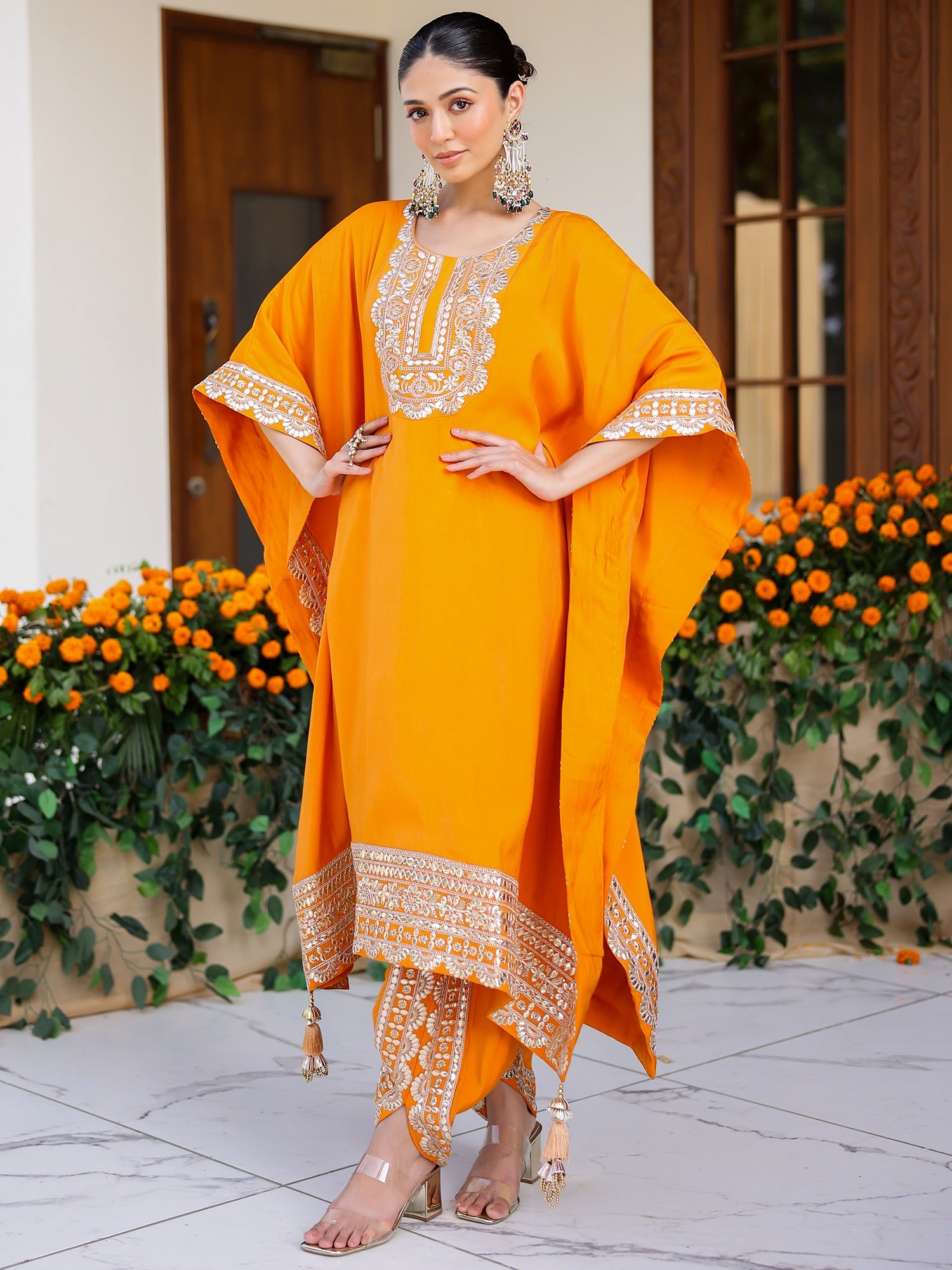 Orange Kaftan Set