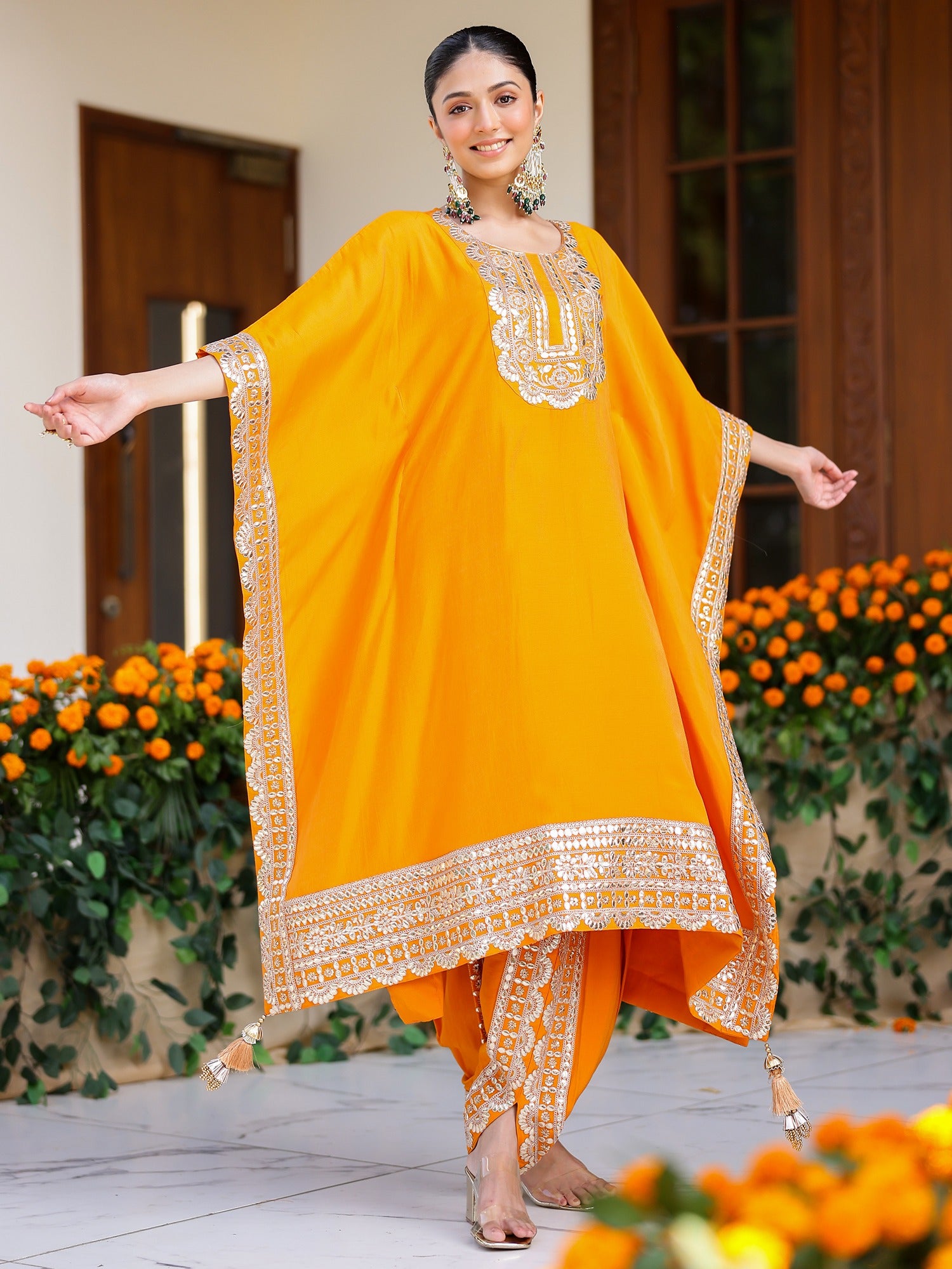 Orange Kaftan Set