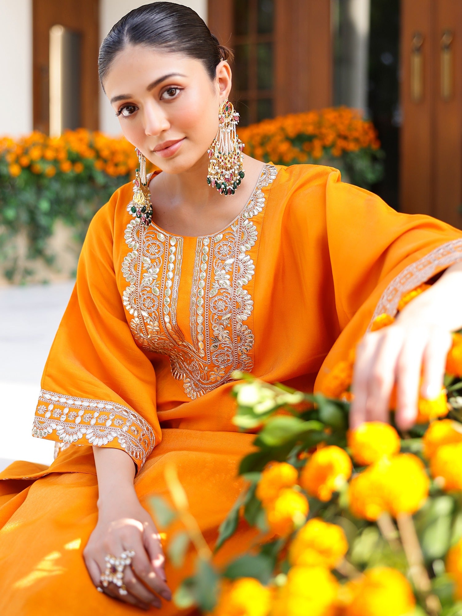 Orange Kaftan Set