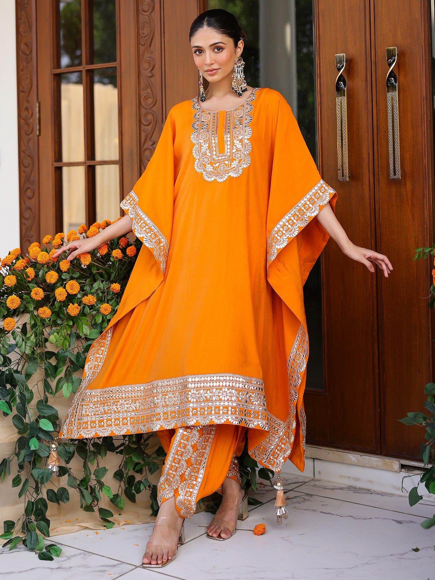 Orange Kaftan Set