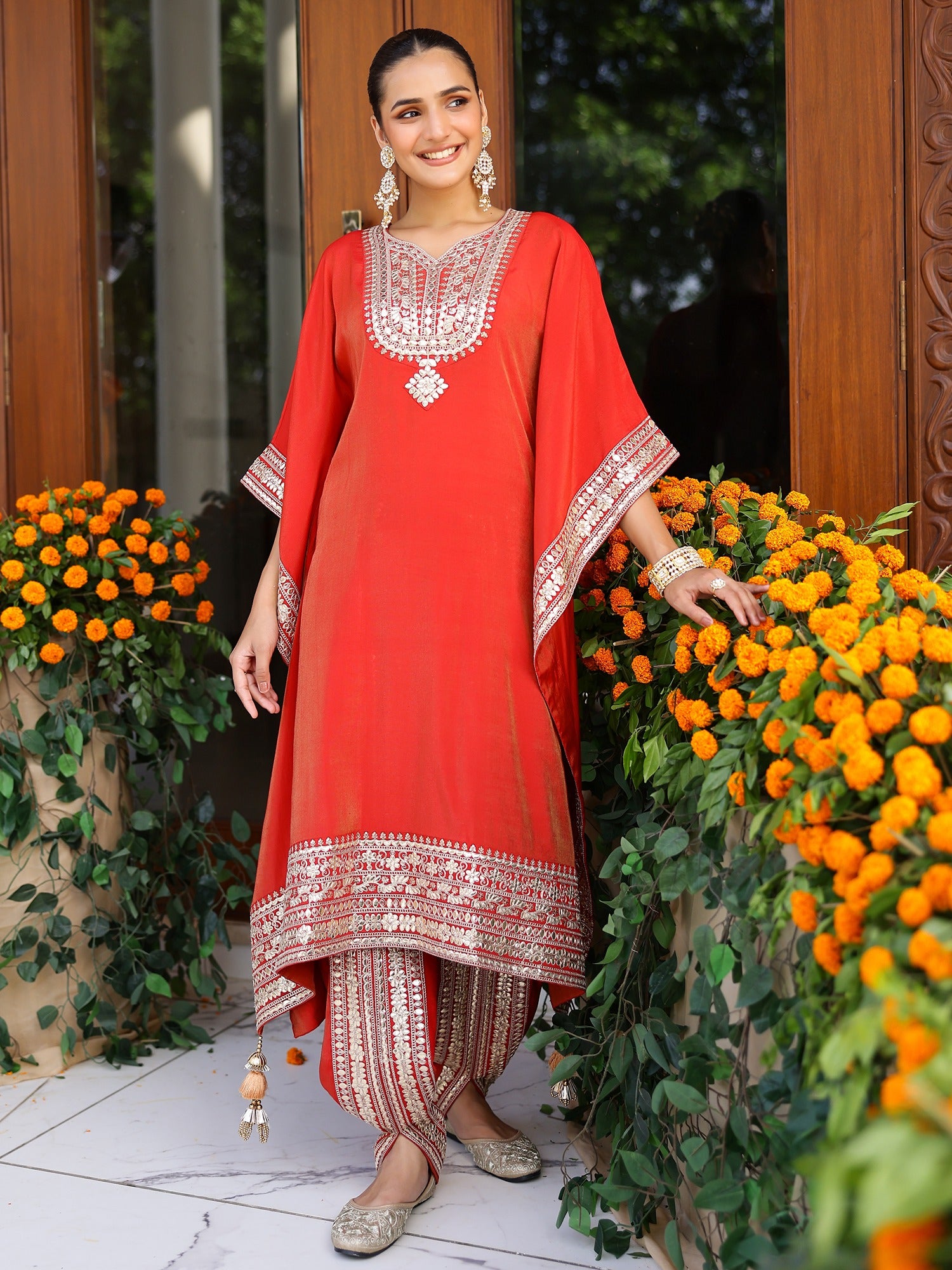 Red Kaftan set