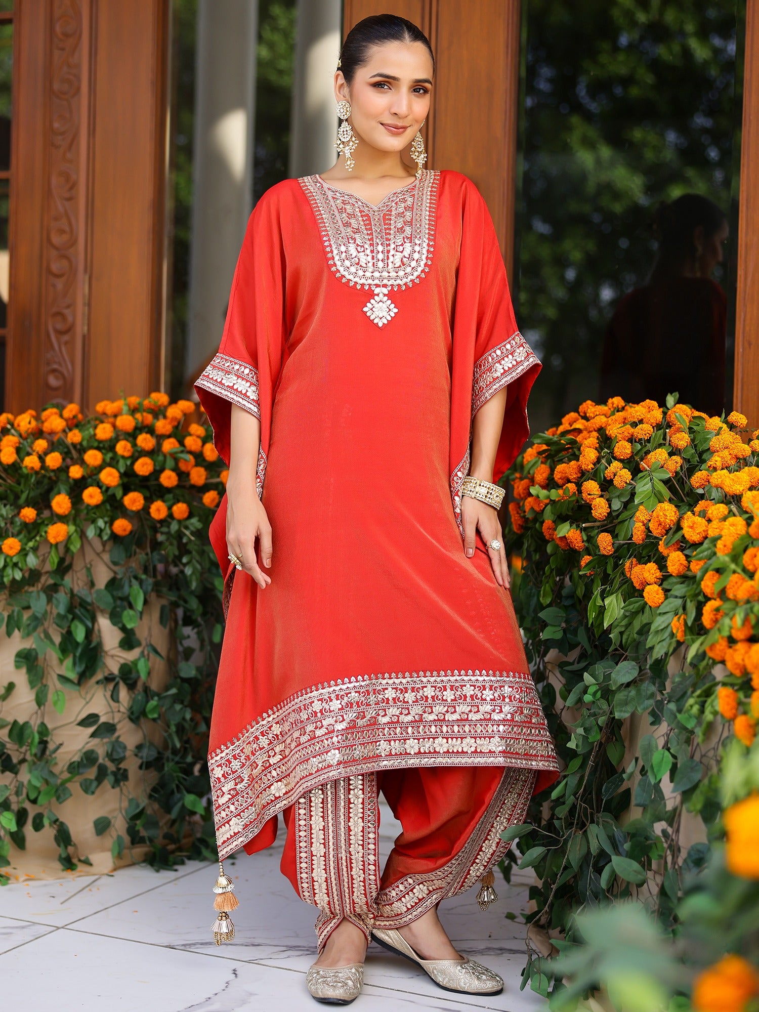 Red Kaftan set