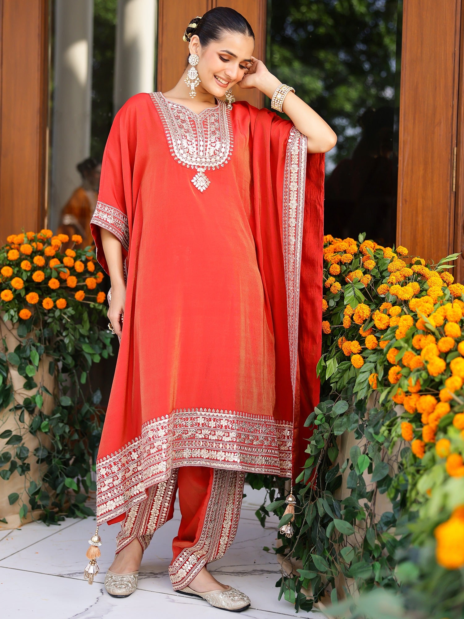 Red Kaftan set