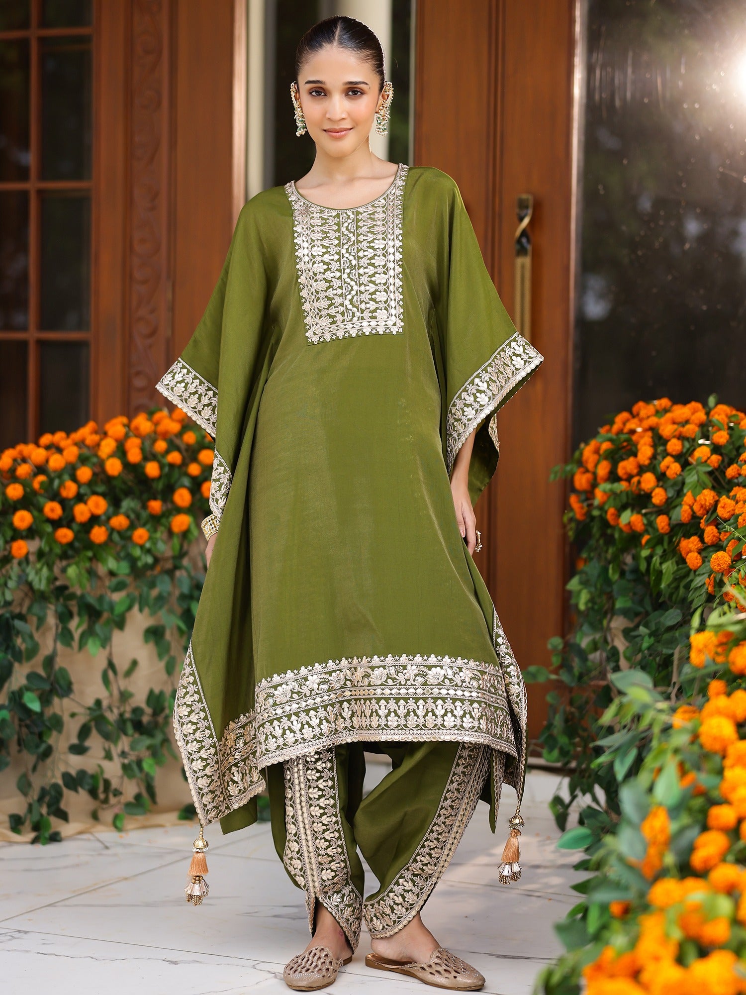 Green Kaftan Set