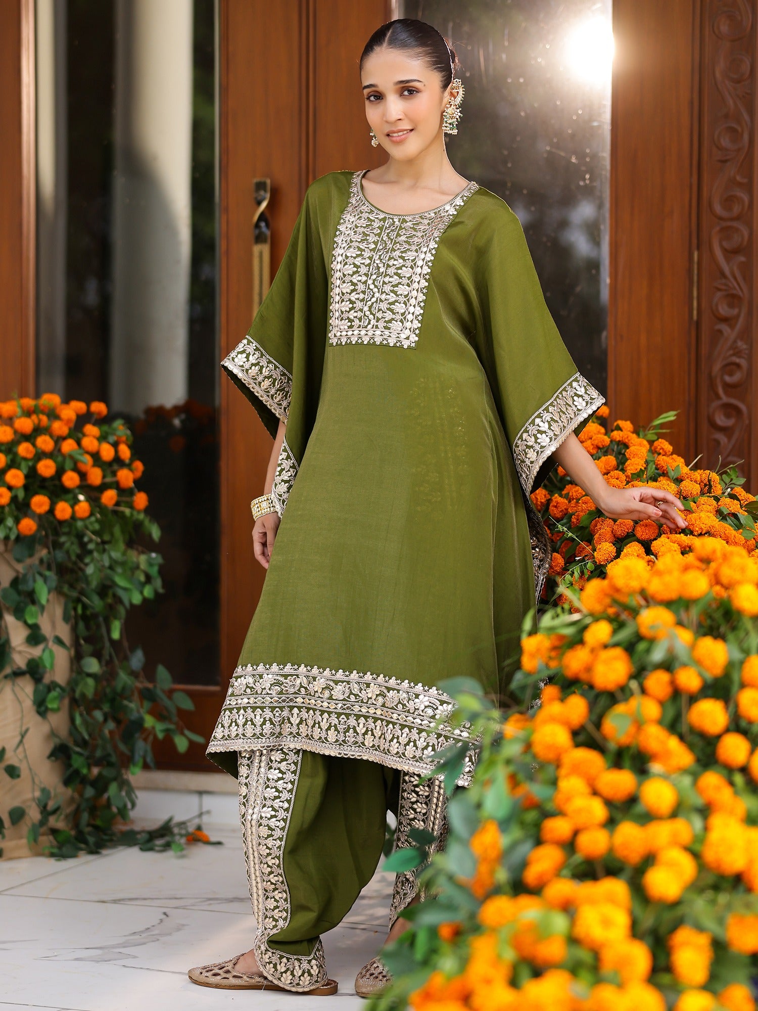 Green Kaftan Set