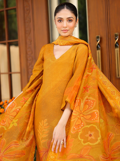 Rust Brown Silk Kurta Set