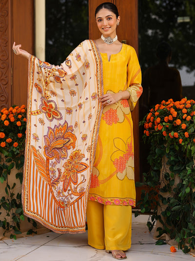 Yellow Printed Kurta Set