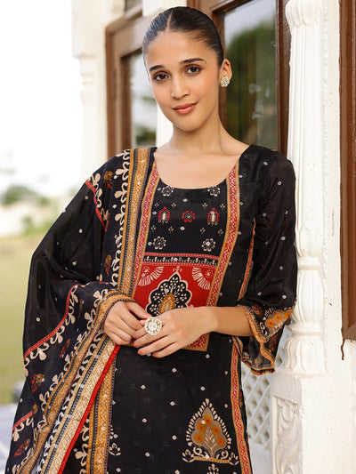 Black Printed Kurta Set