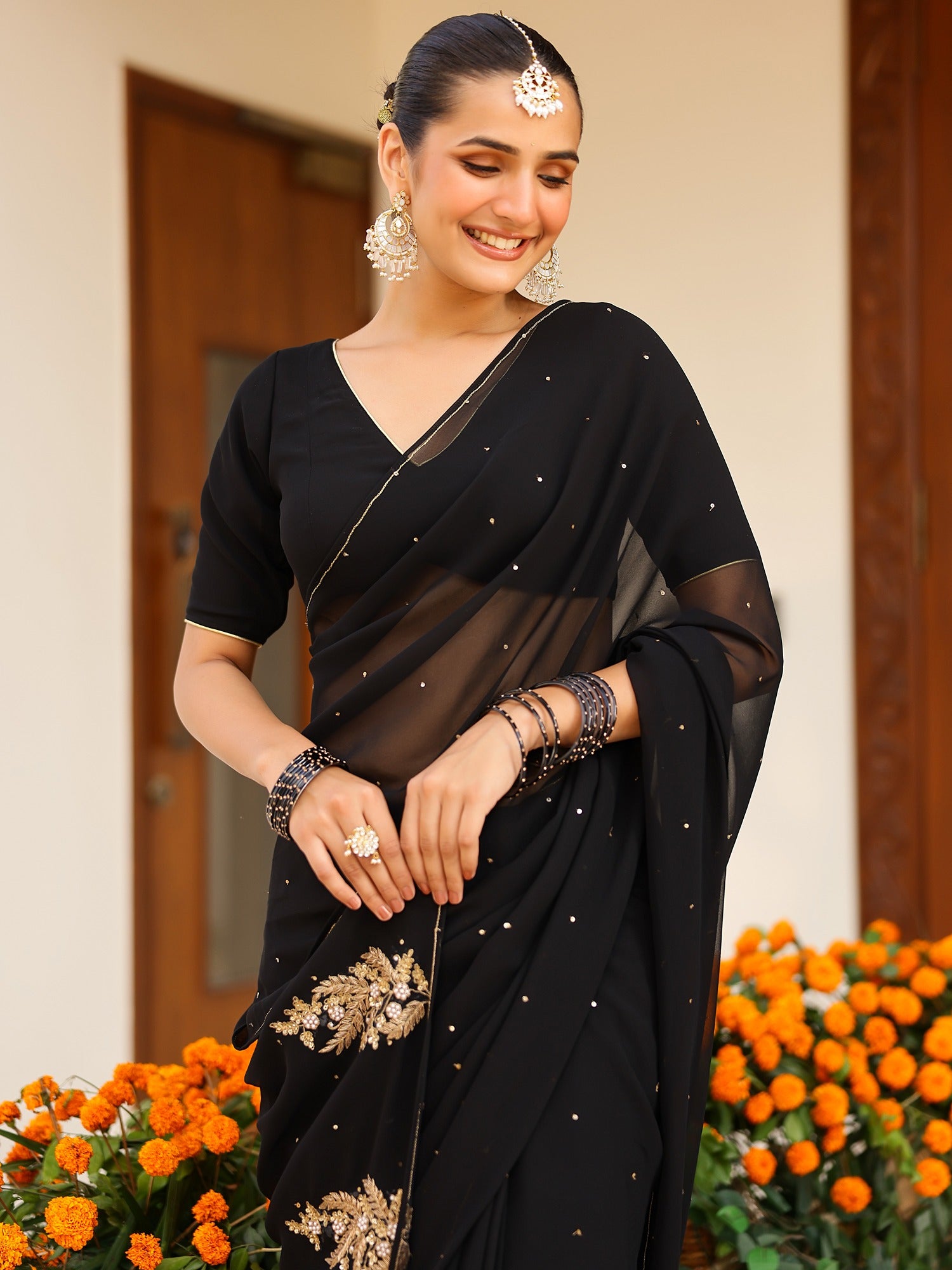 Deepa Black Saree