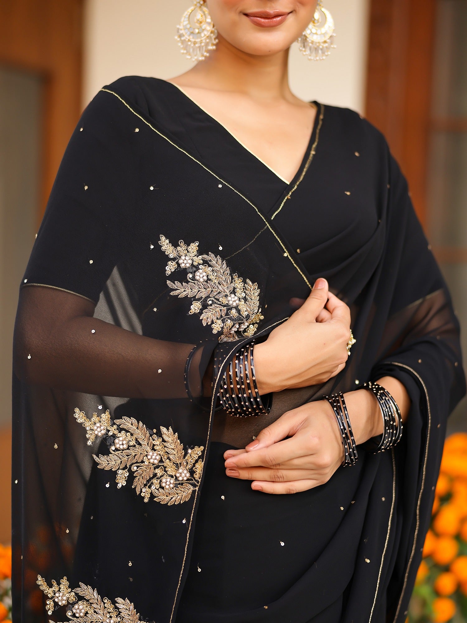 Deepa Black Saree