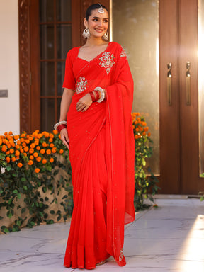 Maina Red Saree