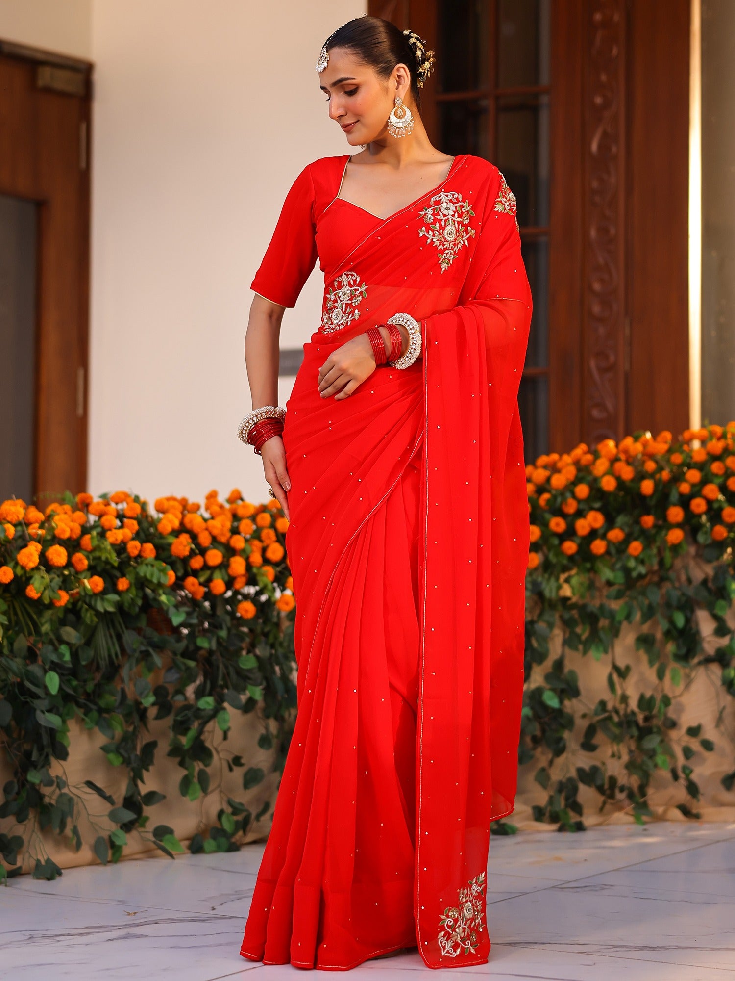 Maina Red Saree