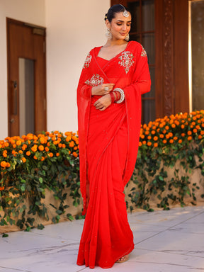 Maina Red Saree