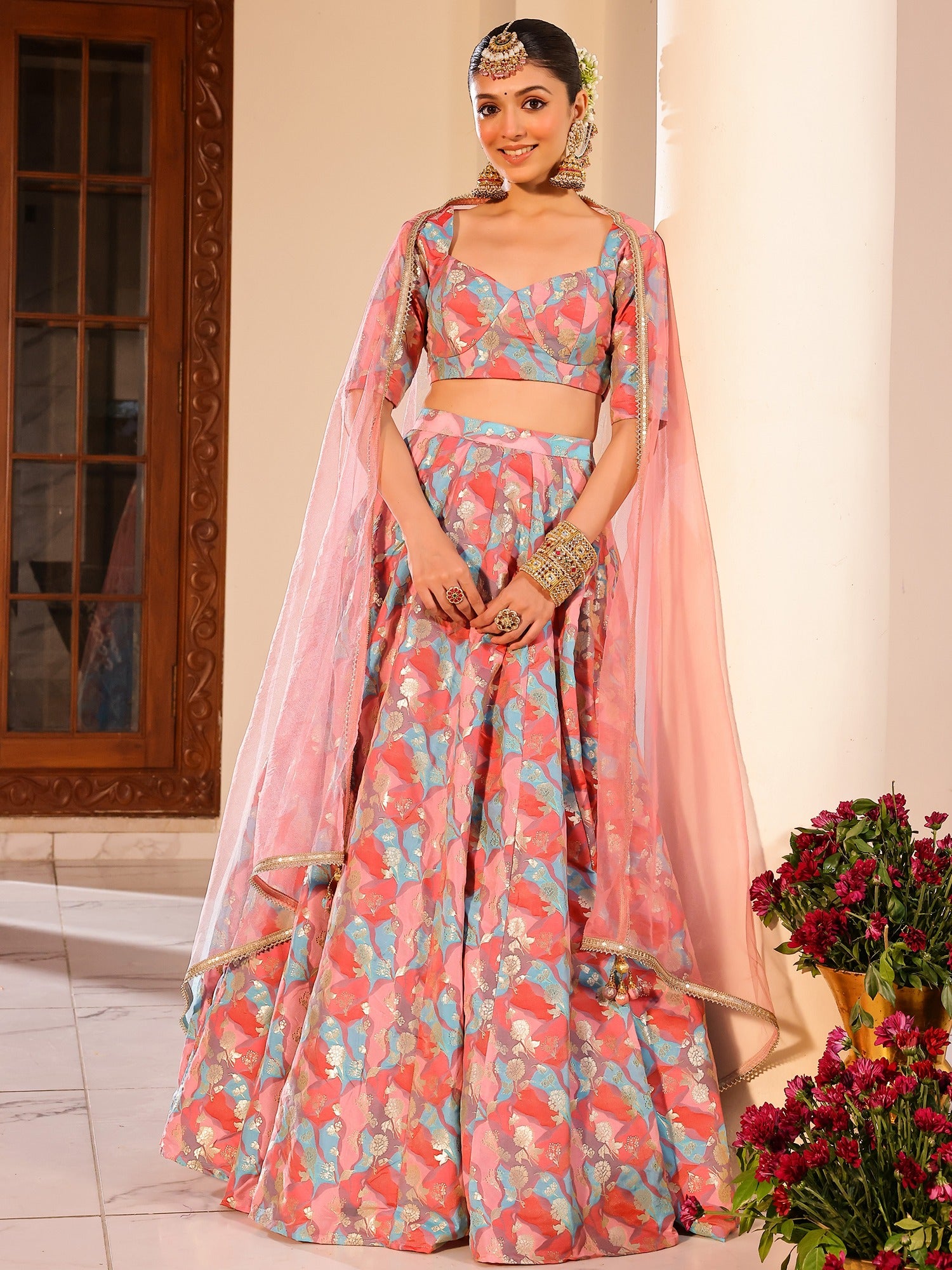Rangkat Multi Lehenga Set