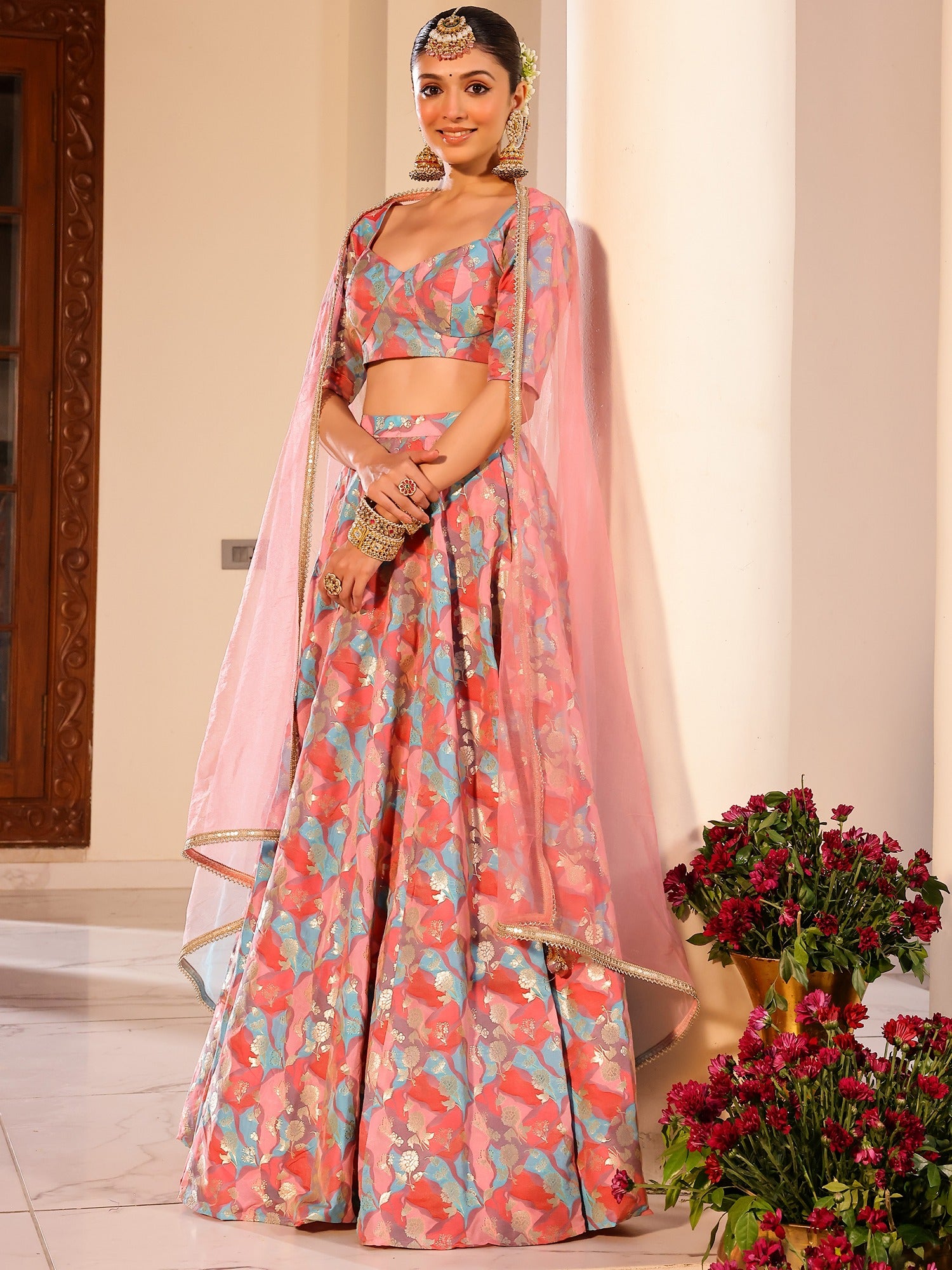 Rangkat Multi Lehenga Set
