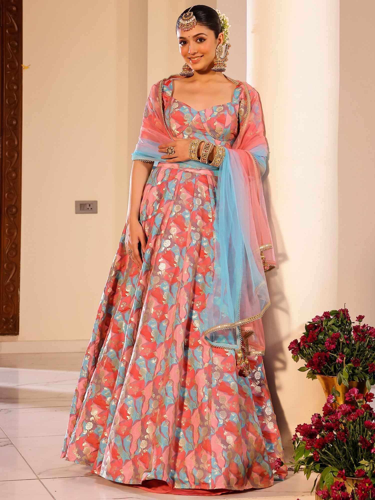 Rangkat Multi Lehenga Set