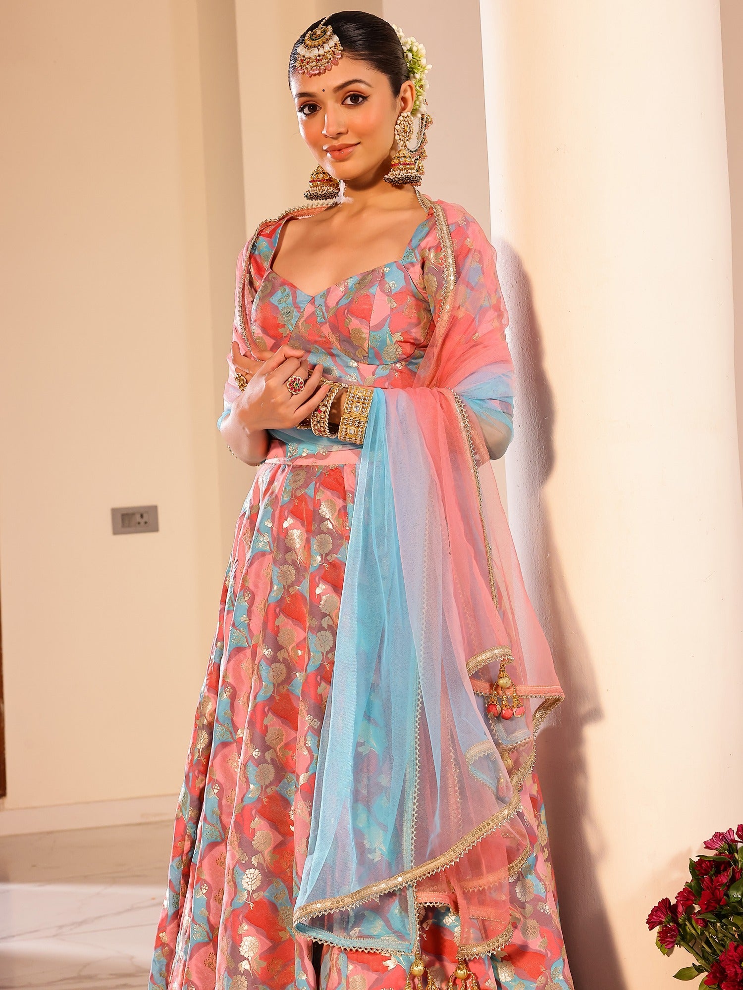 Rangkat Multi Lehenga Set