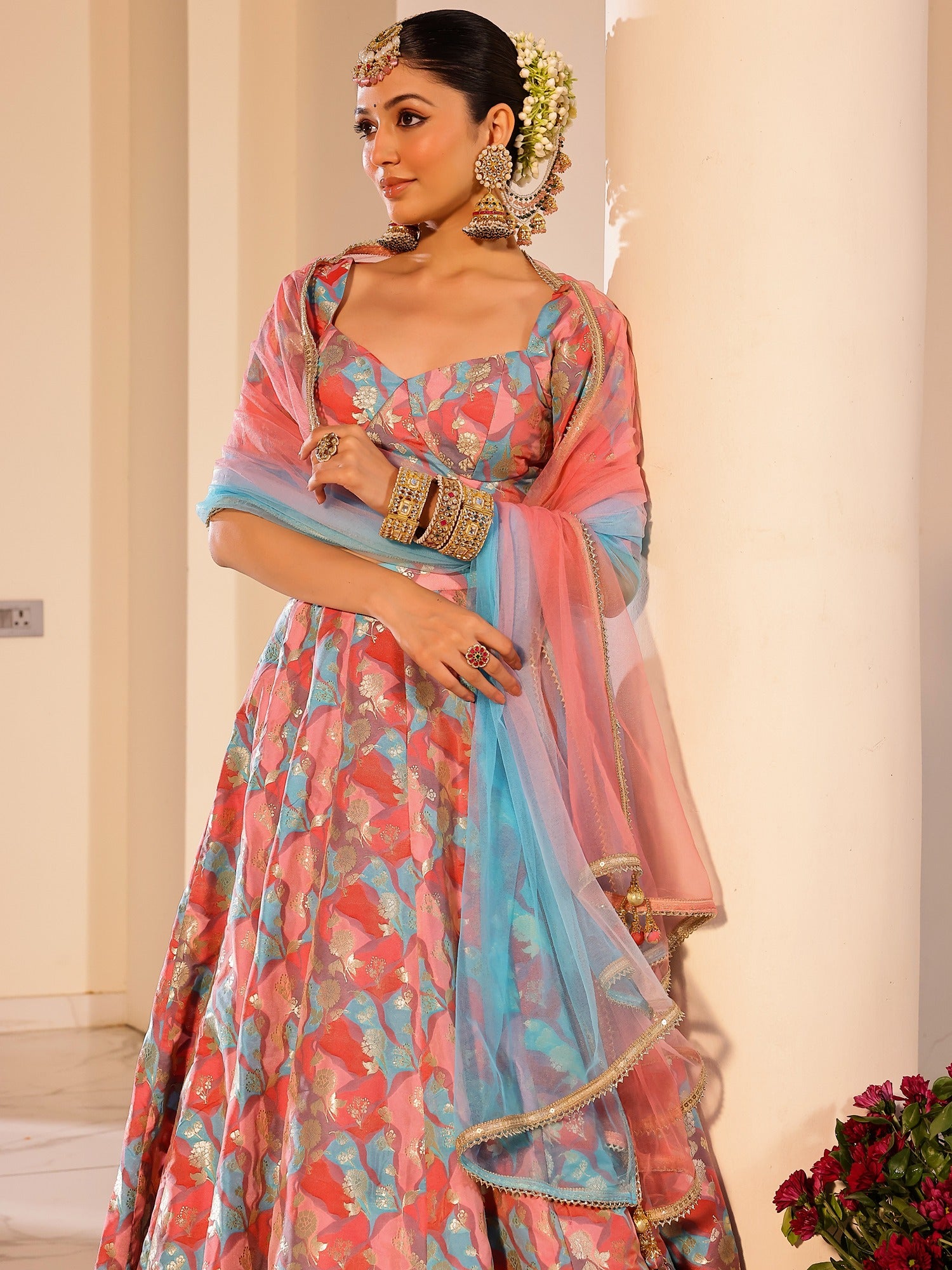 Rangkat Multi Lehenga Set