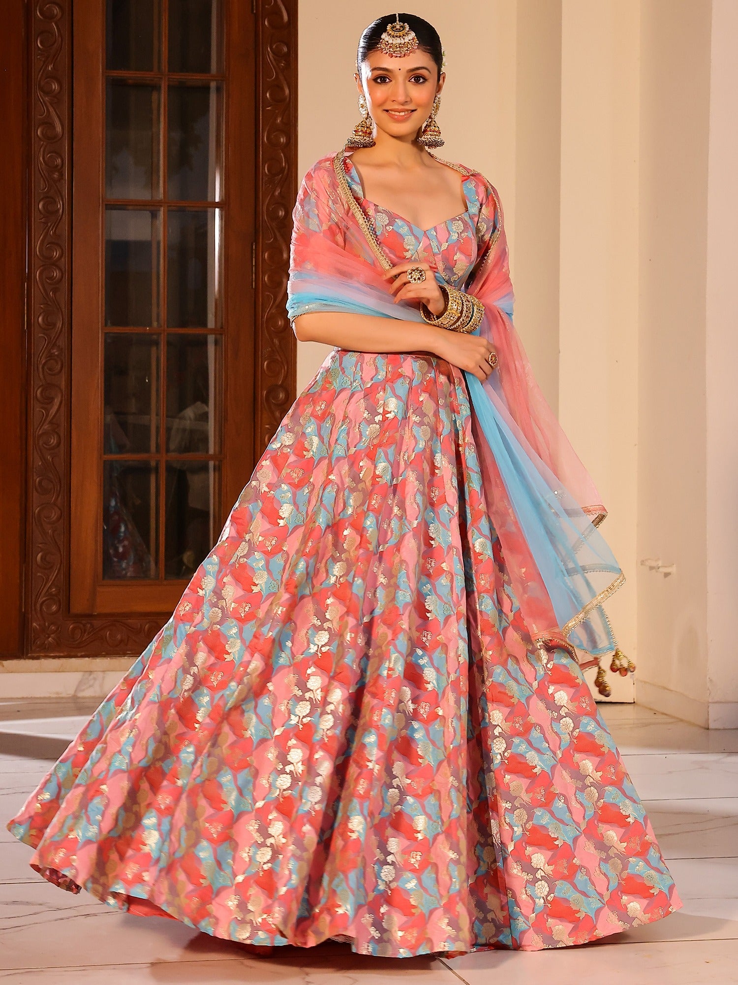 Rangkat Multi Lehenga Set