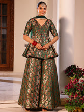 Kimkhab Green Gharara Set