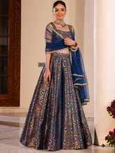 Kimkhab Blue Lehenga Set