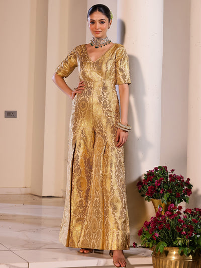 Tussar Satin Brocade Jumpsuit