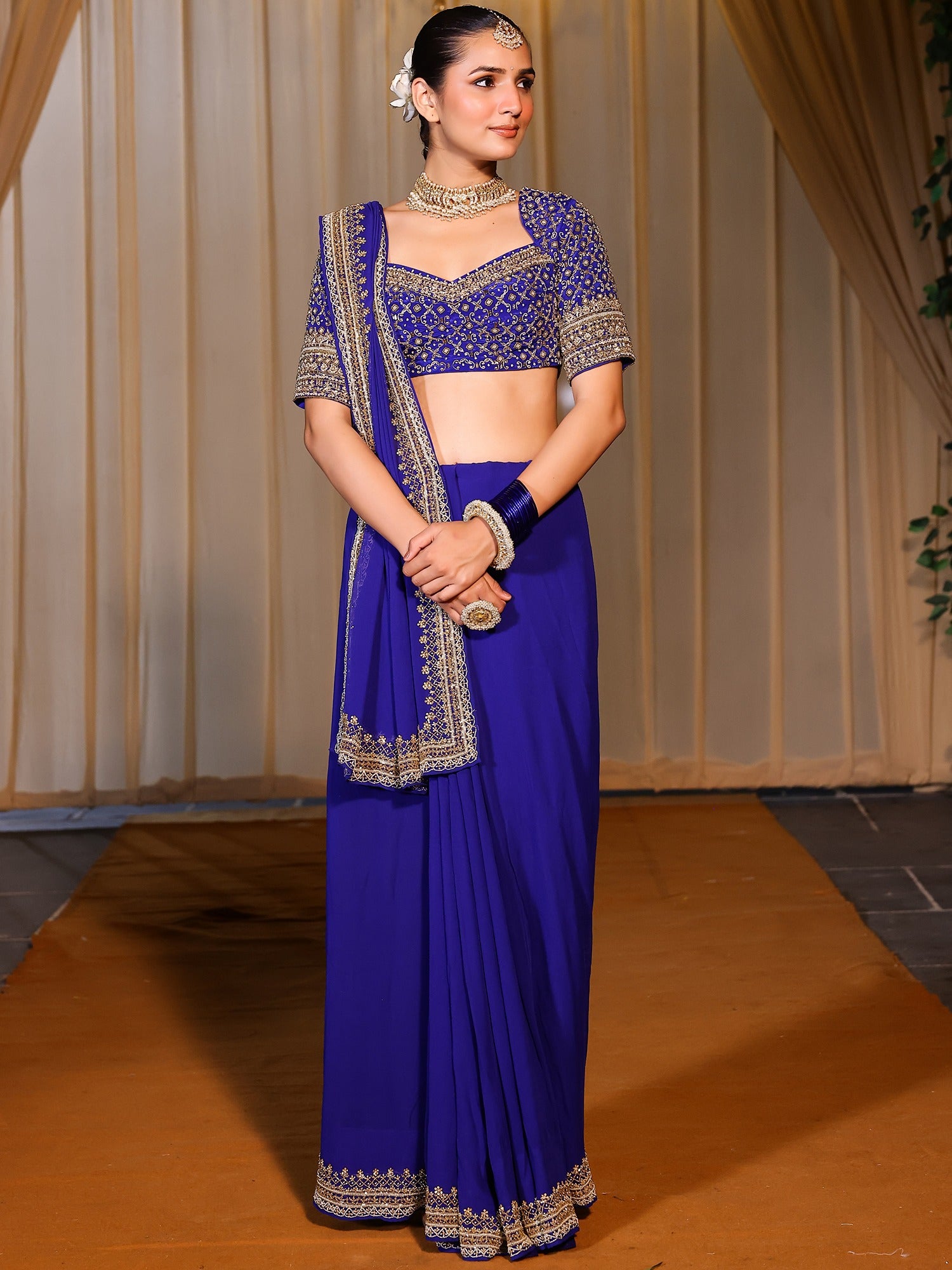 Deepa Royal Blue Saree
