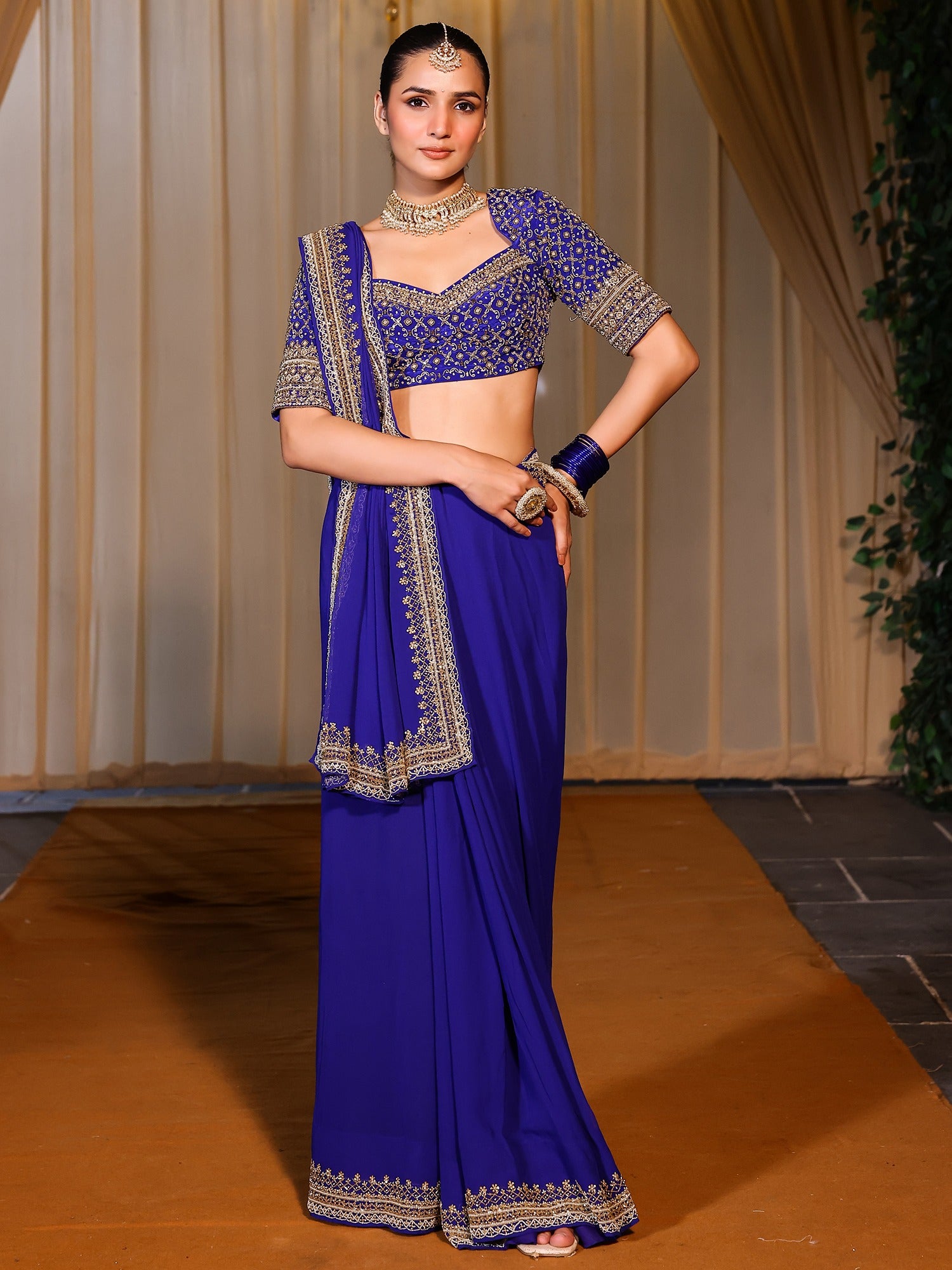 Deepa Royal Blue Saree