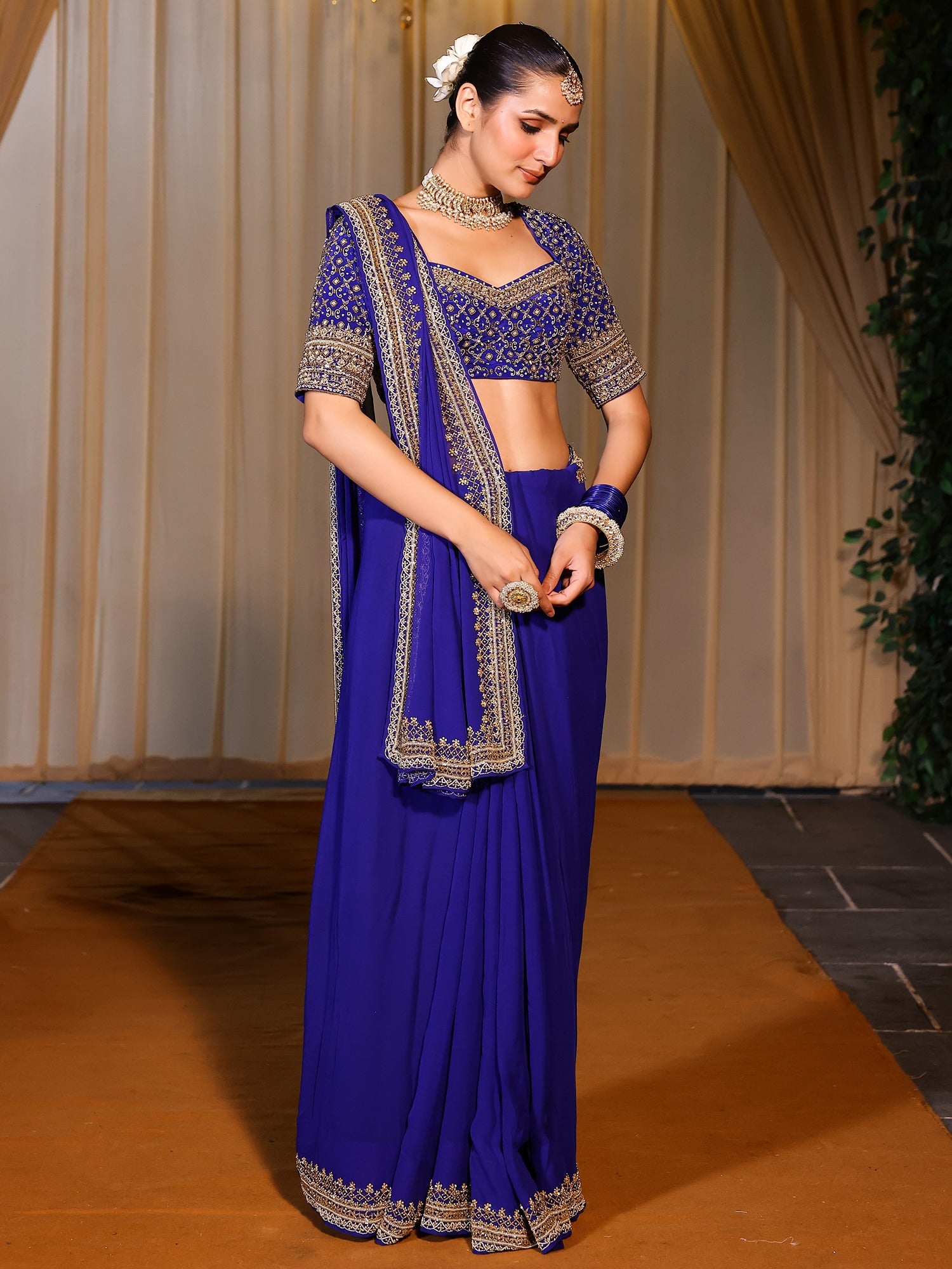 Deepa Royal Blue Saree