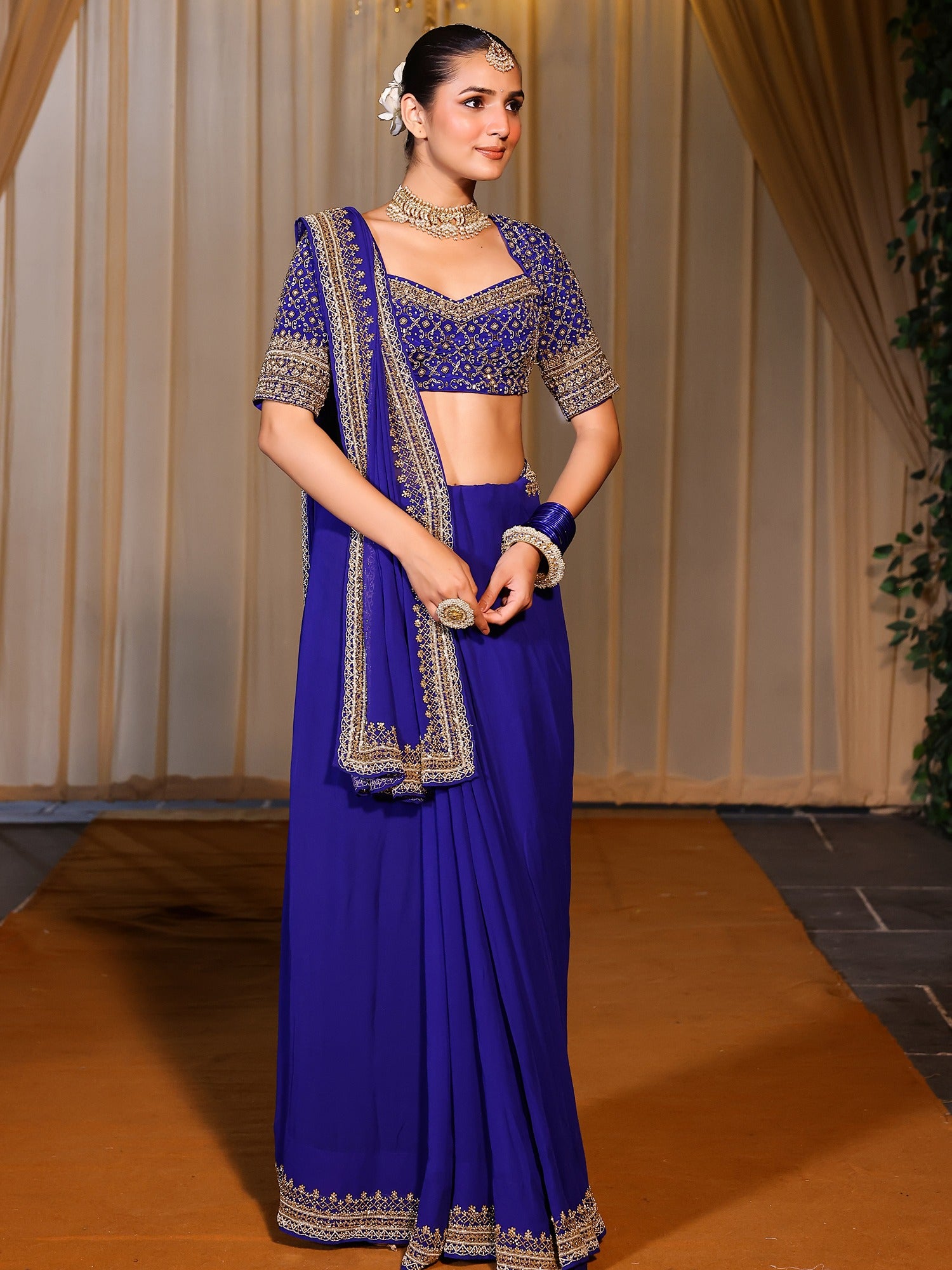 Deepa Royal Blue Saree