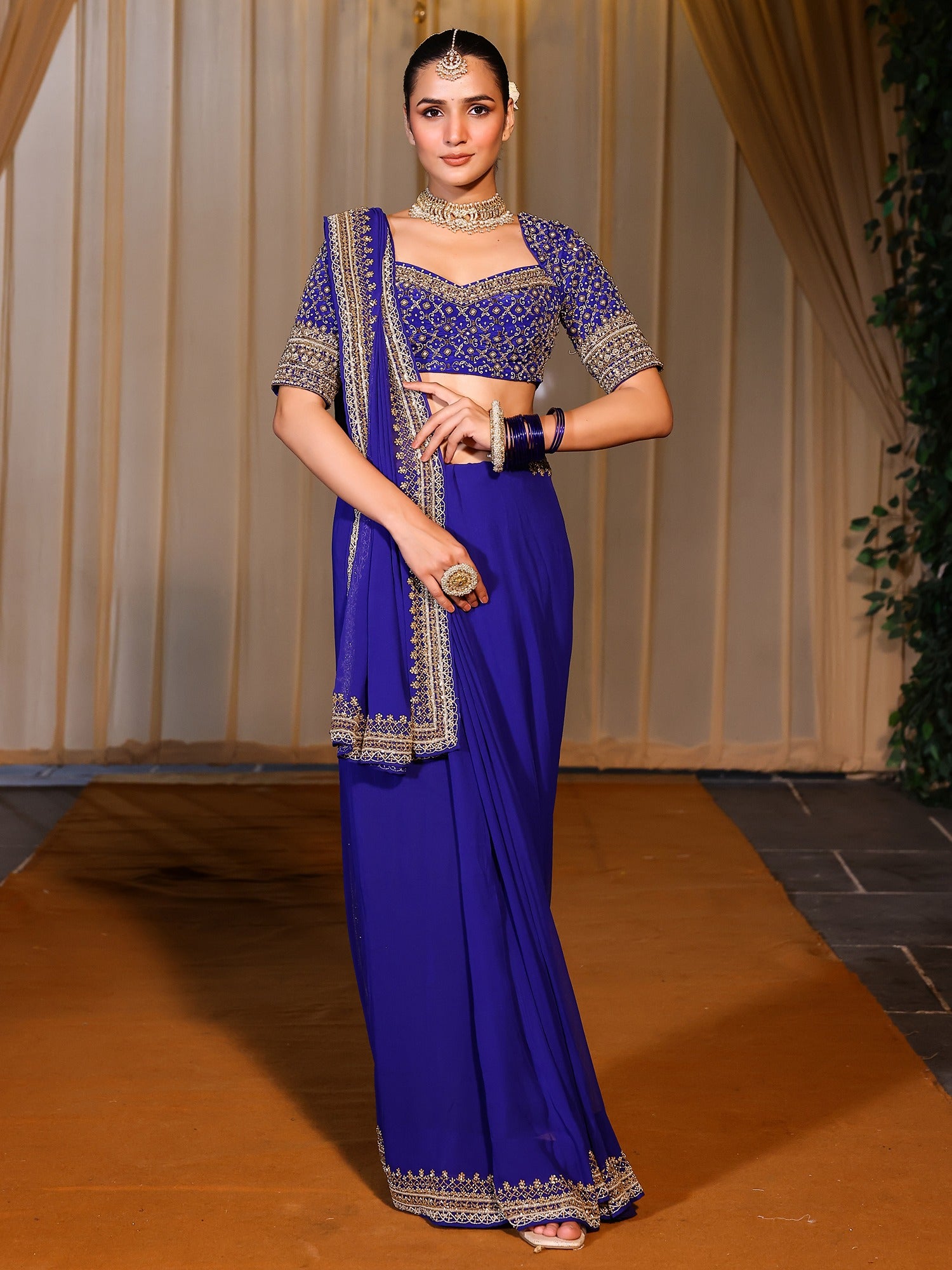 Deepa Royal Blue Saree