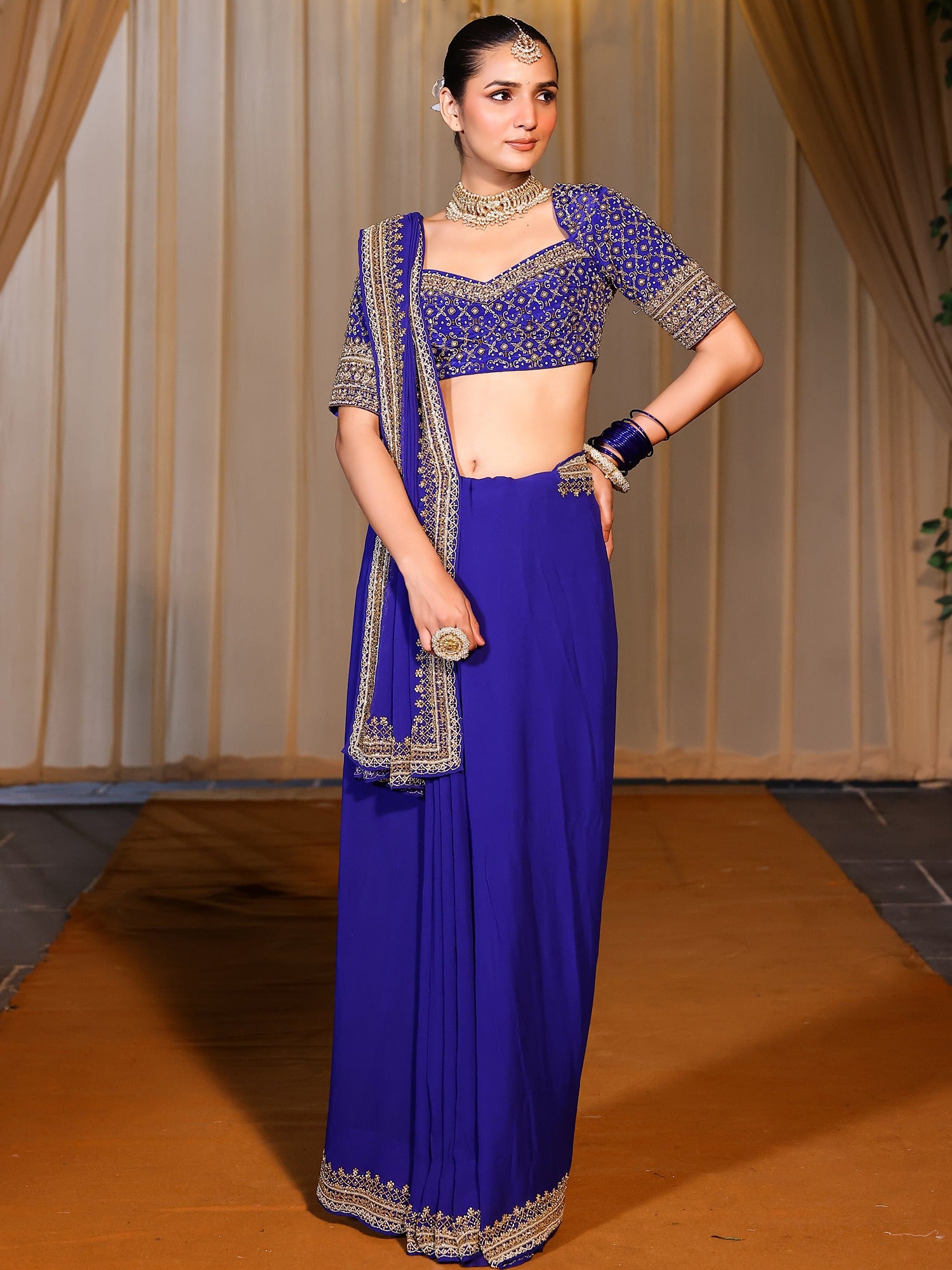Deepa Royal Blue Saree