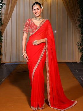 Deepa Red Handwork Saree