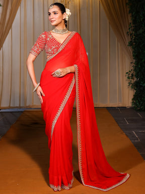 Deepa Red Handwork Saree