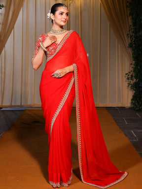 Deepa Red Handwork Saree