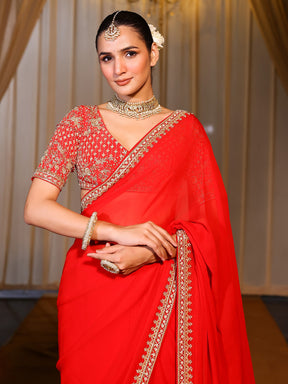 Deepa Red Handwork Saree