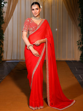 Deepa Red Handwork Saree