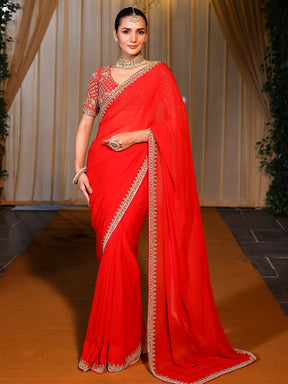 Deepa Red Handwork Saree