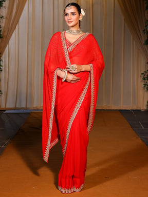 Deepa Red Handwork Saree