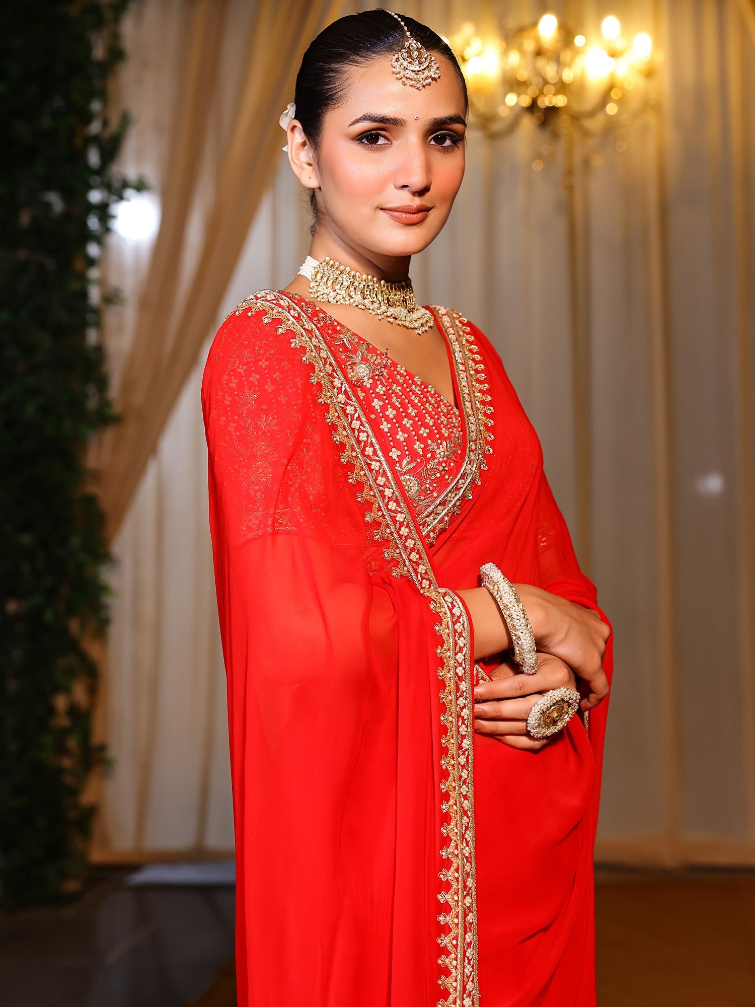 Deepa Red Handwork Saree