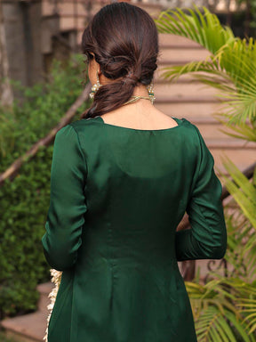 BOTTLE GREEN SHARARA SET