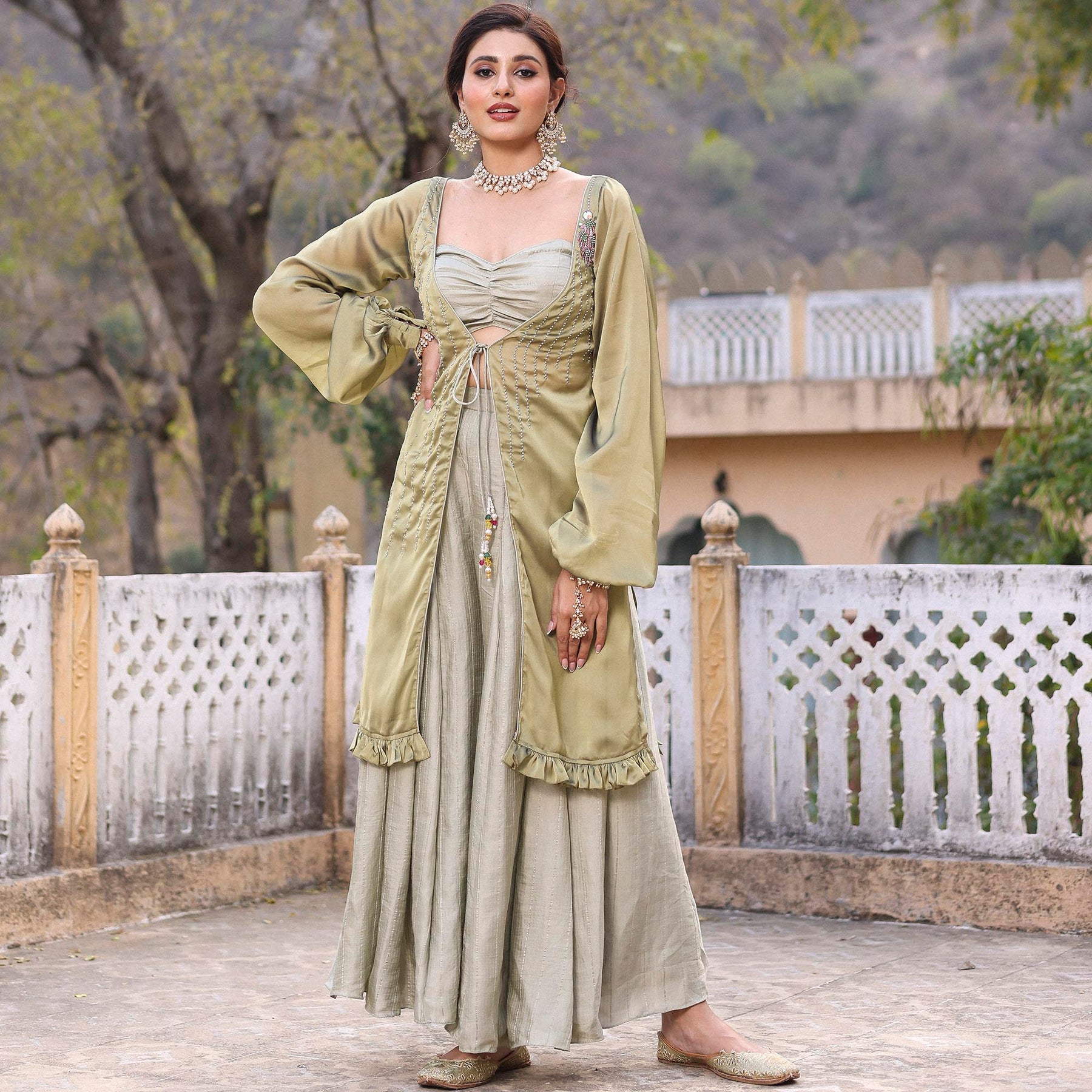 OLIVE GREEN CO ORD SET