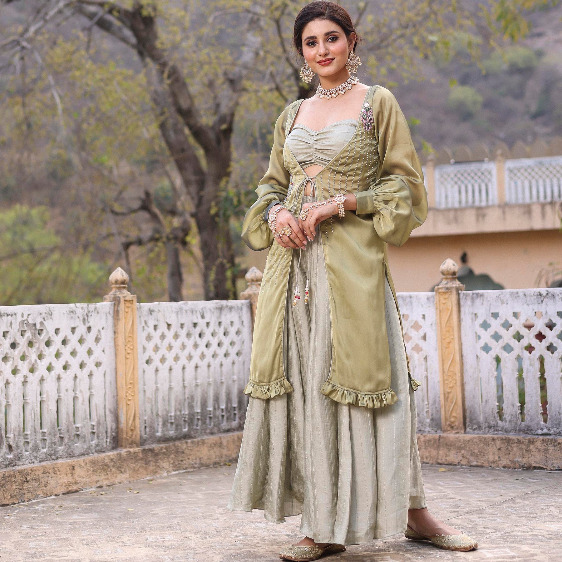 OLIVE GREEN CO ORD SET