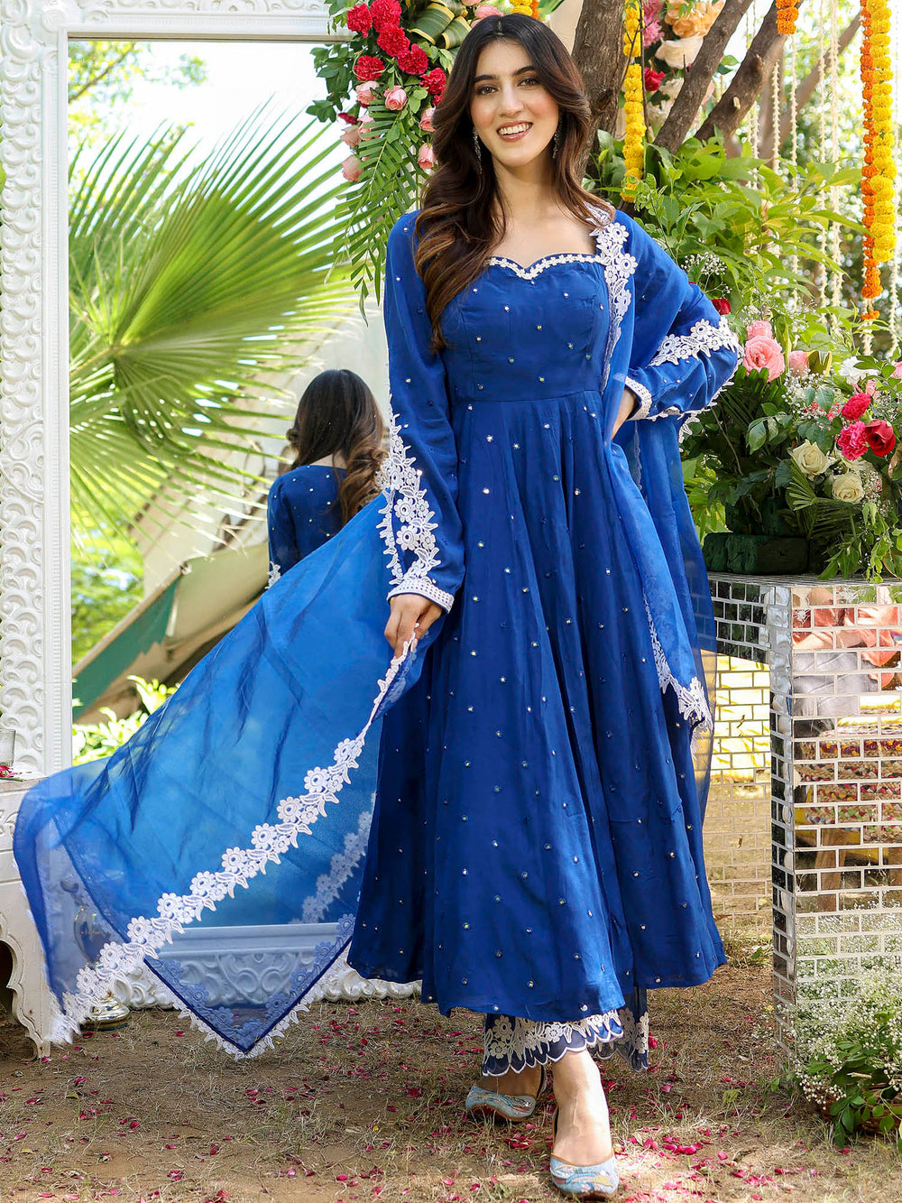 Blue Net Anarkali Anarkali
