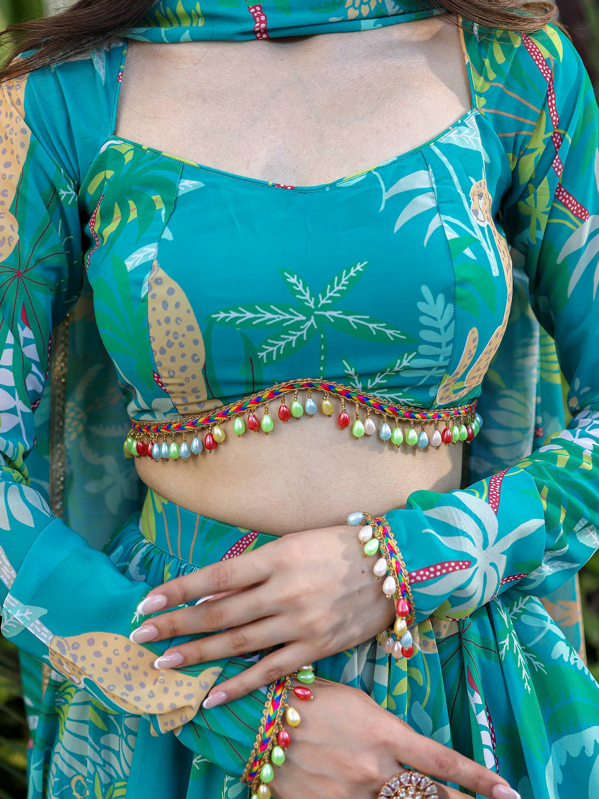Green Colour Georgette Lehenga. main image 0